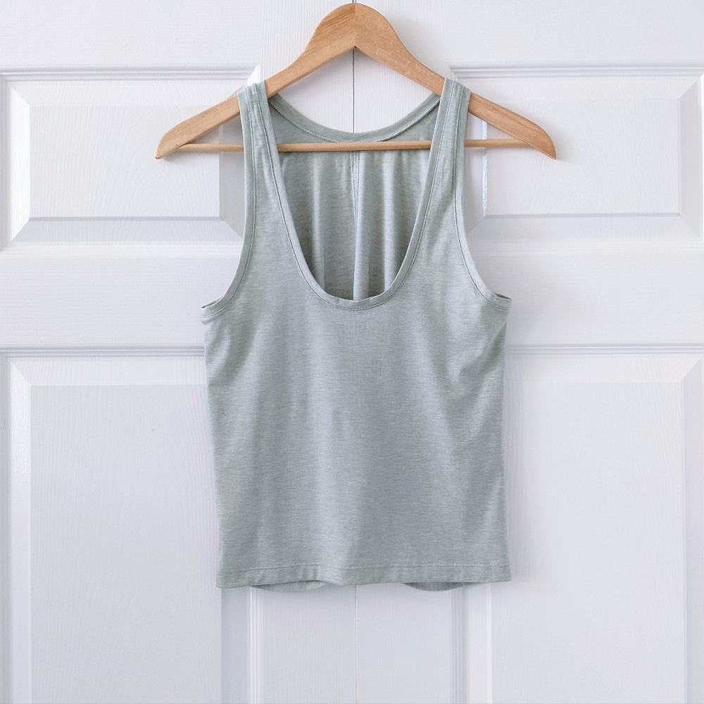 Athleta Essence Twist Front Opal Green Cropped Tank Top | XT2 Anti-Odor | S - Picture 4 of 11